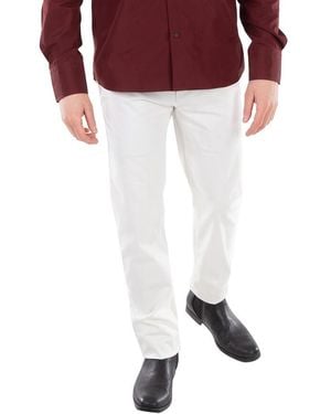 BLACK LABEL CRESTBRIDGE Straight-Leg Cotton-Blend Pants, Brand Size 76 (Waist - White