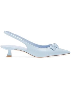 Stuart Weitzman Rosie 35 Leather Slingbacks - Blue