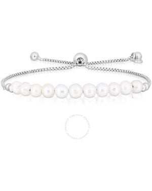 Tresorra Sterling Pearl Friendship Bracelet - White