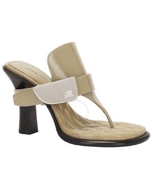 Burberry Bay Ekd Heeled Sandals, Brand Size 39 Us - Metallic