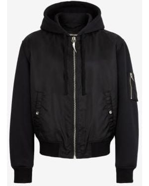Roberto Cavalli Hooded Bomber Jacket, Brand Size 48 Us - Black