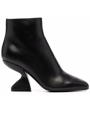 Ferragamo Sculpted High-Heel Ankle Boots - Black