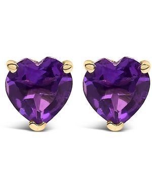 Haus of Brilliance 14K 5Mm Heart Cut Amethyst Solitaire Stud Earrings - Purple
