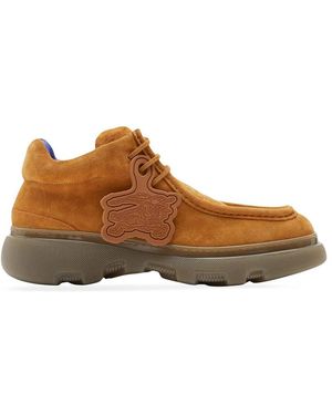 Burberry Suede Creeper Mid Derby Shoes, Brand Size 43 Us - Brown