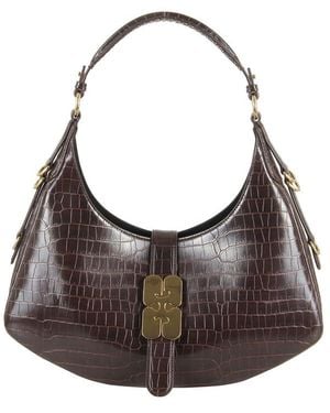 Ganni Kat Small Croco - Brown