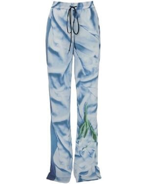 Victoria Beckham Elasticated Waistband Pajama Pants, Brand Size 6 (Us - Blue