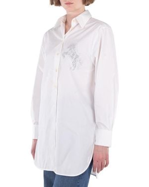 Stella McCartney Crystal-Embellished Horse Shirt, Brand Size 38 (Us - White