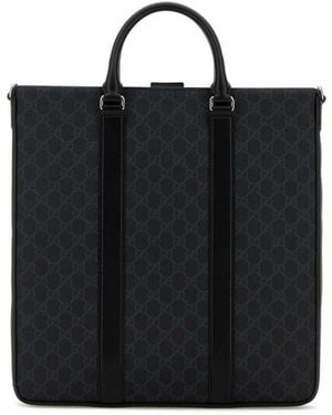 Gucci Medium Gg Supreme Tote Bag - Black