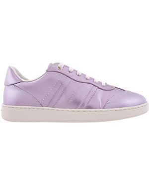 Ferragamo Garda Low-Top Sneaker With Logo - Purple