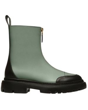 Bally Giuli Leather Zipped Ankle Boots, Brand Size 40 Us - Green