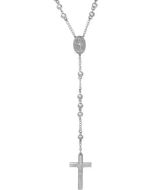 Robert Alton Stainless Steel Rosary Necklace - Metallic