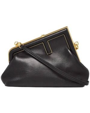 Fendi First Small Nappa Leather Clutch - Black