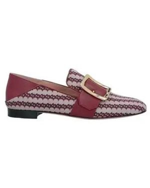 Bally Janelle Buckle Monogram Loafers, Brand Size 35. Us - Purple
