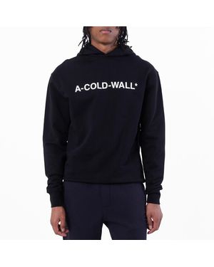 A_COLD_WALL* A Cold Wall Essential Logo Cotton Hoodie - Blue