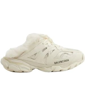 Balenciaga Furry Slide Sandal - White