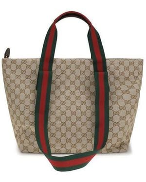 Gucci Gg Monogram Canvas Tote Bag - Brown