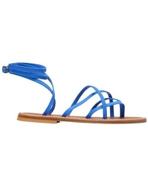 K. Jacques Criss-Cross Strap Zenobie Sandals, Brand Size 35 (Us - Blue