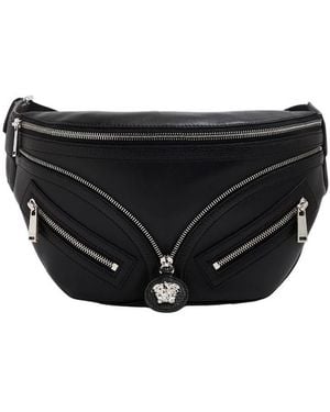 Versace Medusa Logo Leather Belt Bag - Black