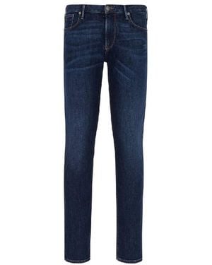 Emporio Armani Slim Fit Cotton Jeans, Waist - Blue