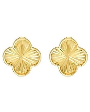 Tresorra 14K Radiating Clover Stud Earrings - Yellow