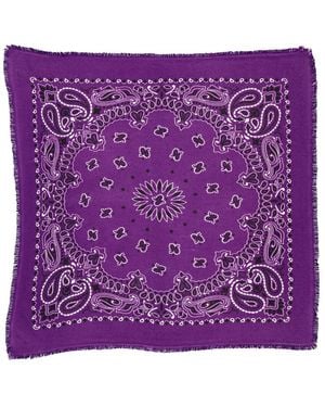 Kujten Ladies Hachiko Printed Cashmere Scarf - Purple