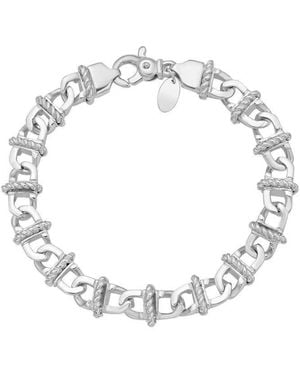 Tresorra Sterling Wrapped Rope Link Bracelet - Metallic