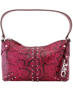 Michael Kors Astor Large Studded Leather Shoulder Bag - Purple