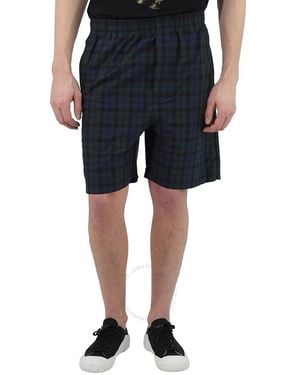 Balenciaga Parisian Check Cotton-Blend Shorts, Brand Size 46 (Waist - Blue