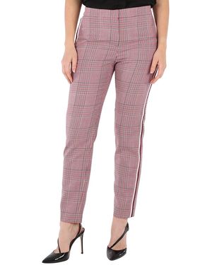 Burberry Ladies Side Stripe Houndstooth Check Wool Tailored Pants, Brand Size 6 (Us - Pink