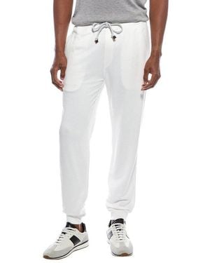 Brunello Cucinelli Off Linen Blend Trousers - White