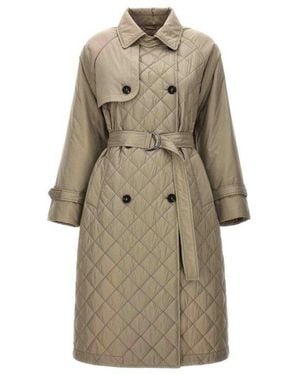 Brunello Cucinelli Light Quilted Belted Coat, Brand Size 44 (Us - Natural