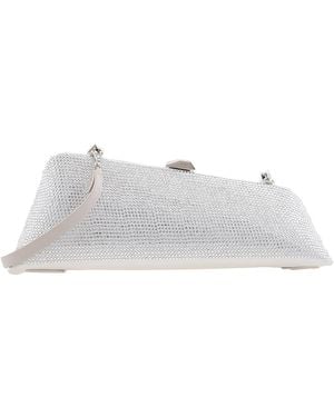 The Attico Glitter Long Night Clutch - White