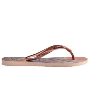 Havaianas Embossed Logo Rubber Flip Flop, Brand Size 35/36 Us - Brown