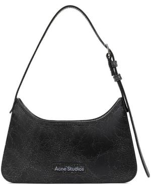Acne Studios Platt Micro Crackled Leather Shoulder Bag - Black
