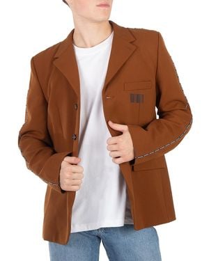VTMNTS Barcode Tailored Blazer Jacket - Brown