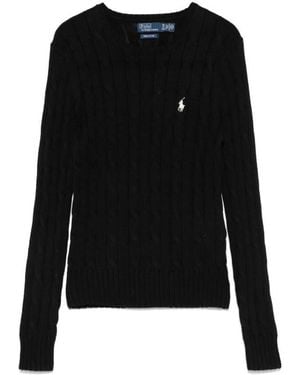 Polo Ralph Lauren Julianna Cable-Knit Cotton Sweater - Black