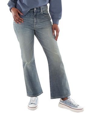 KENZO Logo-Patch High Waisted Jean, - Blue