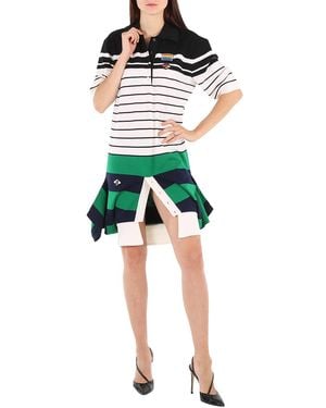 Burberry Ladies Logo Graphic Reconstructed Polo Shirt Dress - Green