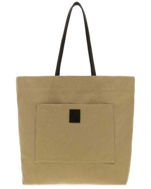 The Row Khaki Canvas Tori Shopping Bag Cretadarkbrownans Borse A Tracolla - Natural