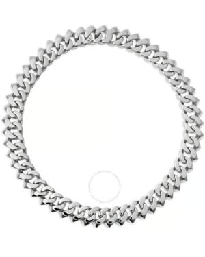 Burberry Cuban Chain Thorn Detail Necklace - Metallic