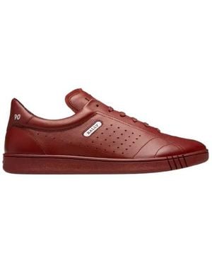 Bally Winner-Fo Leather Low-Top Trainers, Brand Size 6 Us - Red