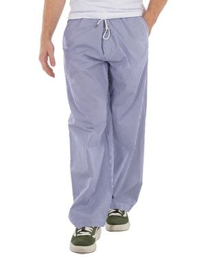 Emporio Armani Poplin Striped Drawstring Pants - Purple