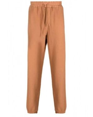 Saint Laurent Bleached Soft Fleece Joggers - Orange