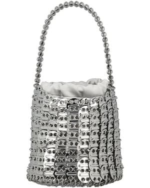 Rabanne 1969 Disc-Detailed Bucket Bag - White