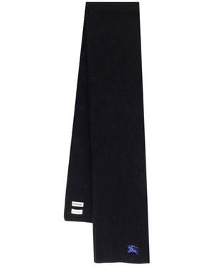 Burberry Ekd Ribbed-Knit Cashmere Scarf - Black