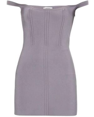 Ferragamo Off-The-Shoulder Corset Mini Dress - Purple