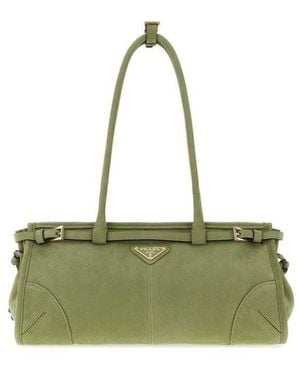 Prada Nabuk Bonnie Shoulder Bag Agave N Borse A Mano - Green