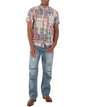 Polo Ralph Lauren Madras Patchwork Camp Shirt - Blue