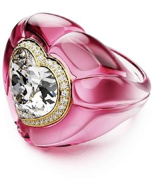 Swarovski Dulcis Heart-Cut-Plated Ring - Pink