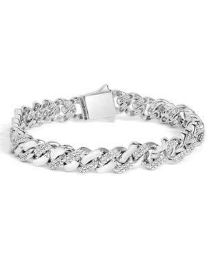 Haus of Brilliance 925 Sterling 1/2 Cttw Diamond Cuban Curb Chain Bracelet (I-J Colour, I3 Clarity) - Metallic